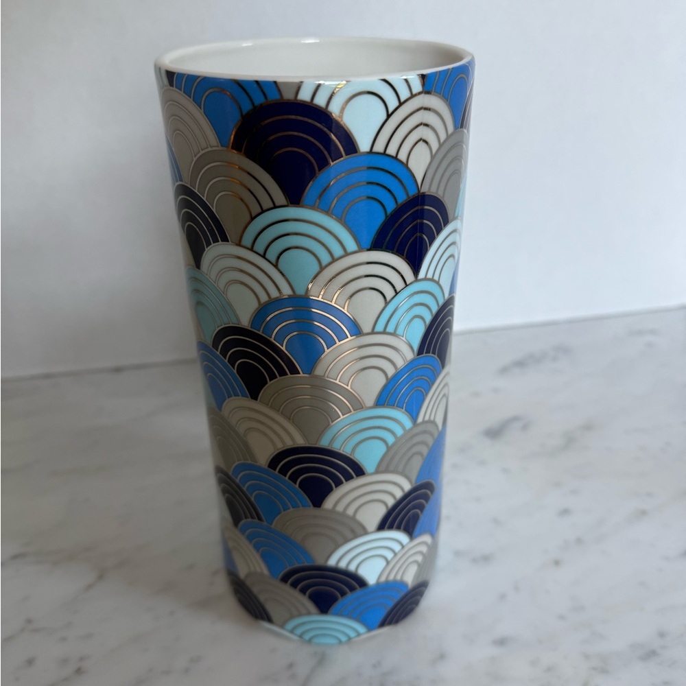 Jonathan Adler Carnaby Scales Vase Blue